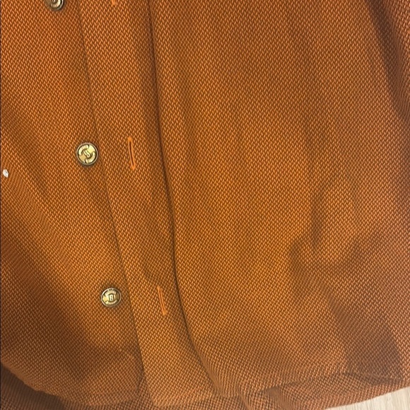 Burnt Orange Textured Button-Up Shirt - Picture 5 of 9